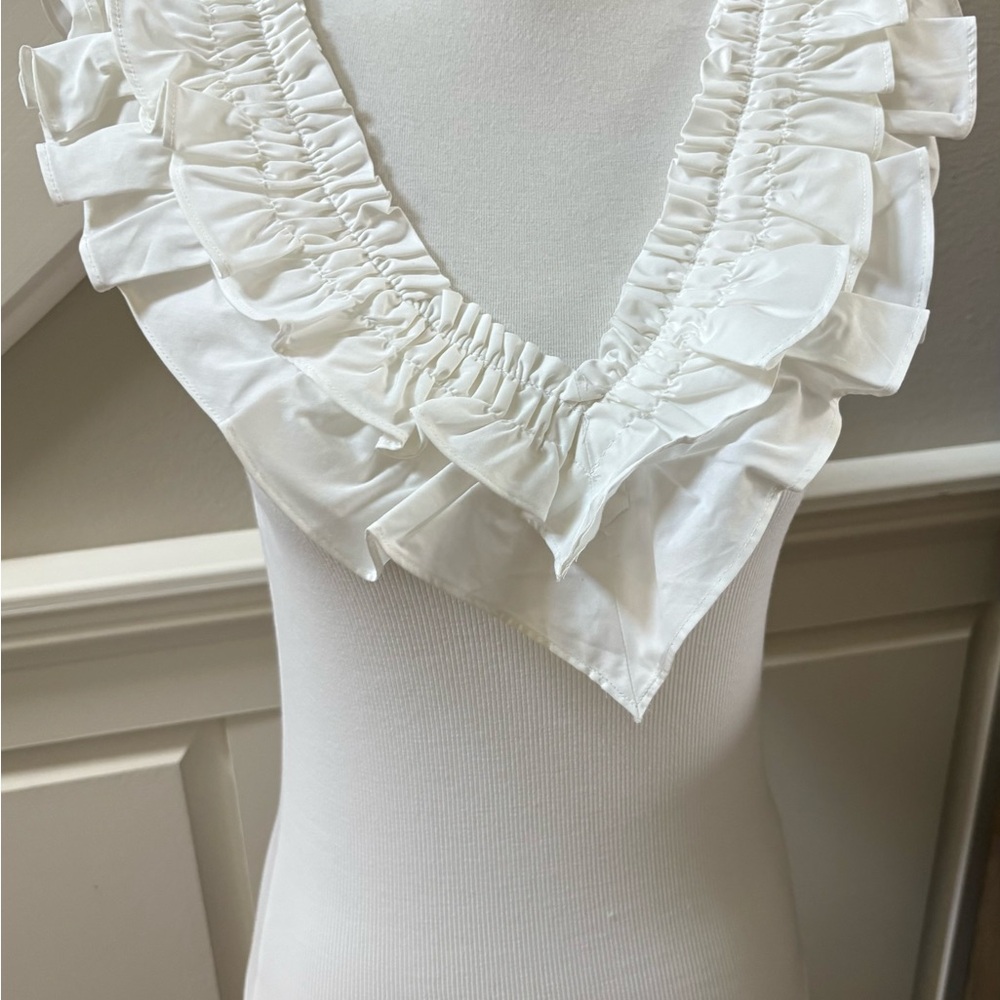 Express White Ruffled Blouse